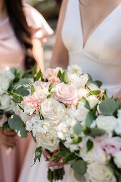Light Pink Pastel Bridesmaid Bouquets