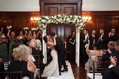 White Square Arch - Roses & Hydrangea
