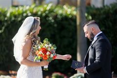 Shades of Fall Bridal Bouquet - Round Clutch Style