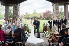 Rustic Barrels Wedding Ceremony Decor