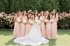 White Roses & Baby's Breath Bridesmaid Bouquets