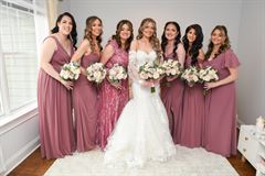 Dusty Pink & Quicksand Roses Bridal Bouquet - Round Clutch Style