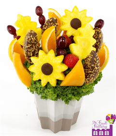 Fresh fruit bouquet with Chocolate Covered Apples with Toffee, pineapple with a chocolate center