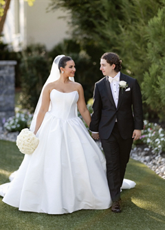 White Rose Bridal Bouquet - Round Clutch Style