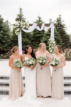 White Roses & Silver Dollar Eucalyptus Bridal Bouquet