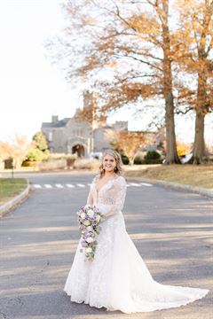 Purple Roses Cascading Bridal Bouquet