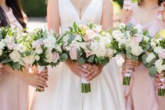 Light Pink Pastel Bridesmaid Bouquets