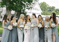 White Roses & White Lisianthus Bridesmaid Bouquet