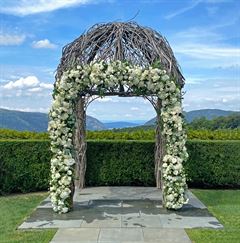 Pergola Wedding Flowers - Full Cascading