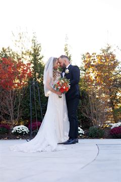 Shades of Fall Bridal Bouquet - Round Clutch Style