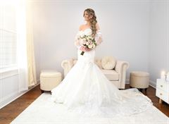 Dusty Pink & Quicksand Roses Bridal Bouquet - Round Clutch Style